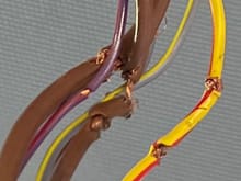 Close up of damaged wiring