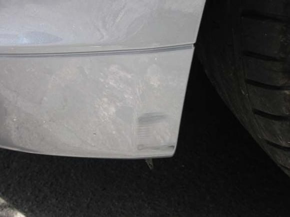 Scratch on bumper during ED was fixed before redelivery