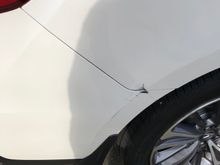 Dent and rip the metal and bumper 