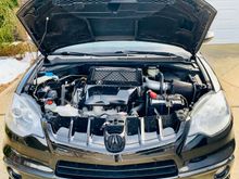 Front of my RDX with the engine bay open.