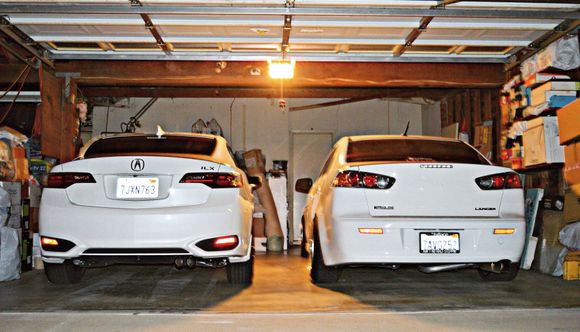 Well here's a far wide rear shot. With my sister's lancer on the right (: