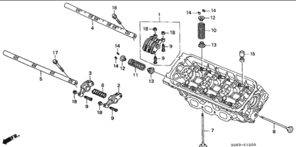 Valves rockers and rocker arms etc.