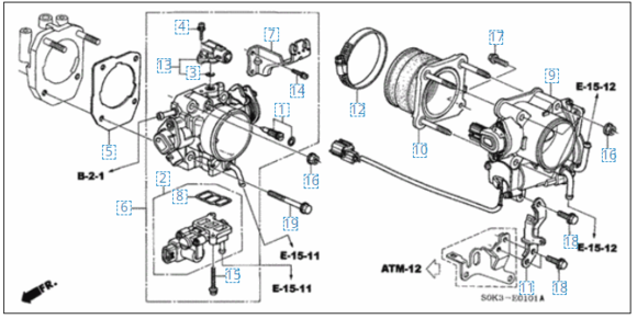 Idle control valve is item 15. You should buy item 8 and replace it when just removing and cleaning.