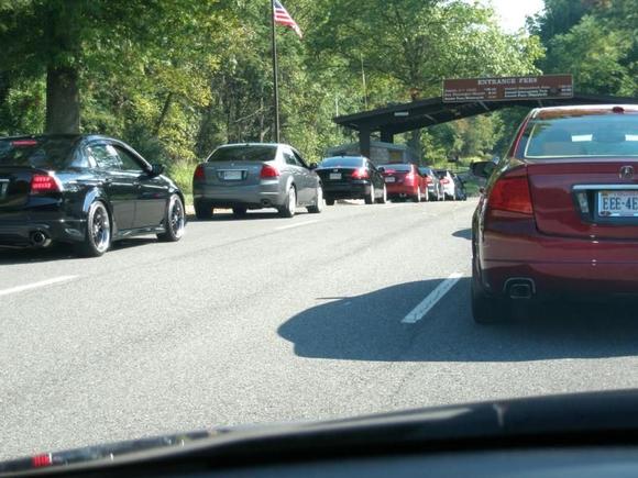 long line into the park