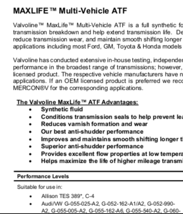 Valvoline list their ATF is a direct replacement for DW1 and Z1.