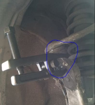 Ball joint separator tool used to pop open the upper control arm ball joint from the knuckle