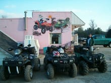 here we are at the pink store off I-33 about 1/4 way through the trails. stopped for some gas and a drain.                                                                                              