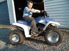 my son cameron on his quad, he looks just like me, lol                                                                                                                                                  