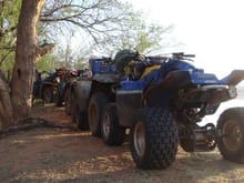 4 wheeler group - warrior 350, prairie 360, foreman 450, prairie 650, sportsman 700 (front to back)
