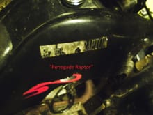 on the side of the quad it has a sticker saying &quot;Renegade Raptor&quot;
