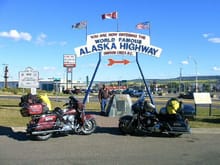 Jeff at beginning of the Alaska Highway