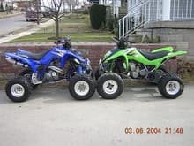 03 Raptor  03 KFX400 2 of the best trail machines out there!!                                                                                                                                           