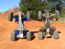 The width of my Raptor compared to the width of my brother-in-laws DS650                                                                                                                                