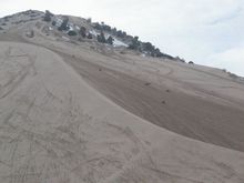 This is at Sand Mtn. Utah. The face is on the left and the valley in on the right. Takes some serious horsepower to top these hills with speed.                                                         