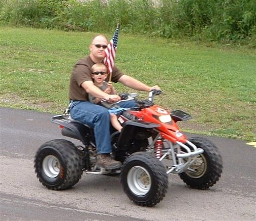 My son and I in the 2004 Memorial Day parade.