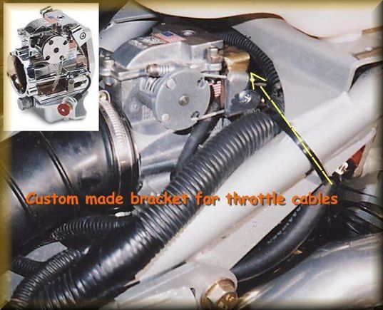 Throttle bracket for Edelbrock QS carb on a DS650
