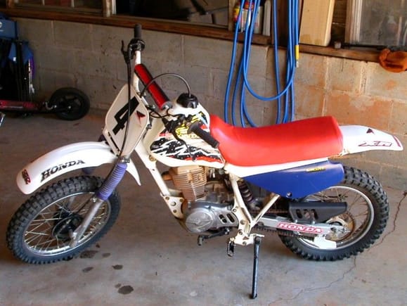 My son's 1995 XR80.It is his first dirtbike.He is hopeing to oneday get a full size YZ85.                                                                                                               