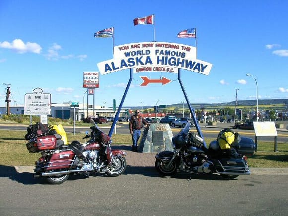 Jeff at beginning of the Alaska Highway