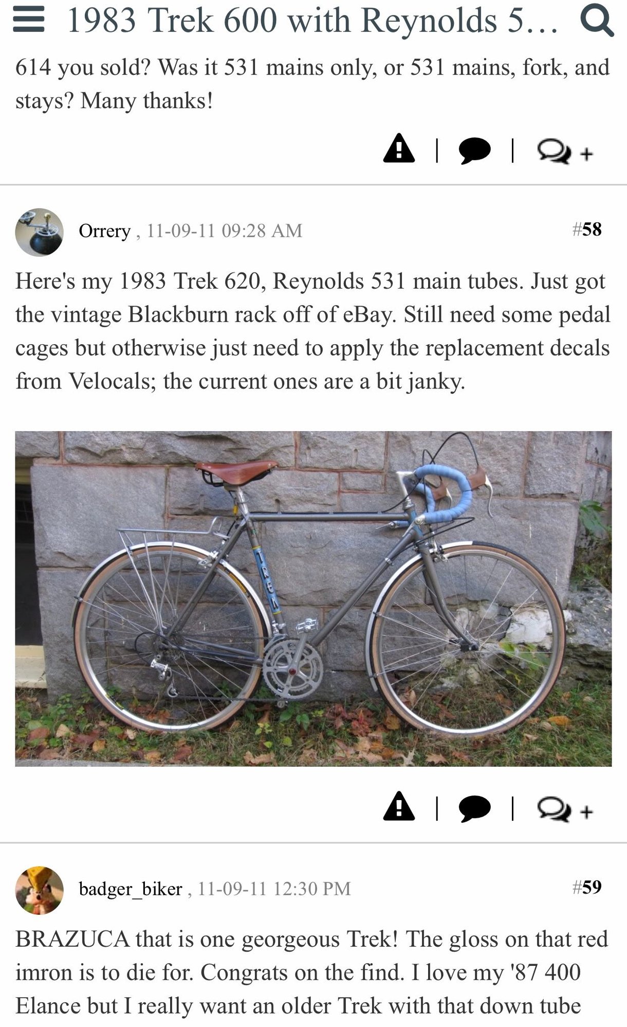 1983 Trek 520 Caliper Upgrade Bike Forums