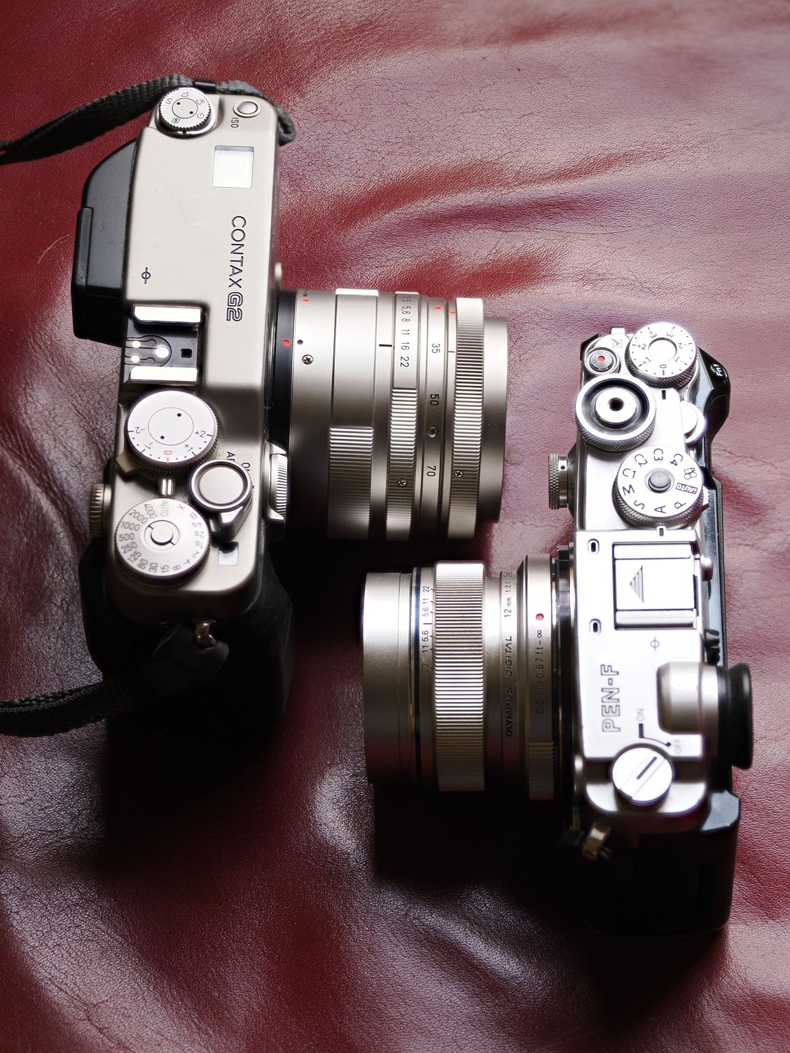 Kyocera-Contax G2 film, Olympus Pen F digital