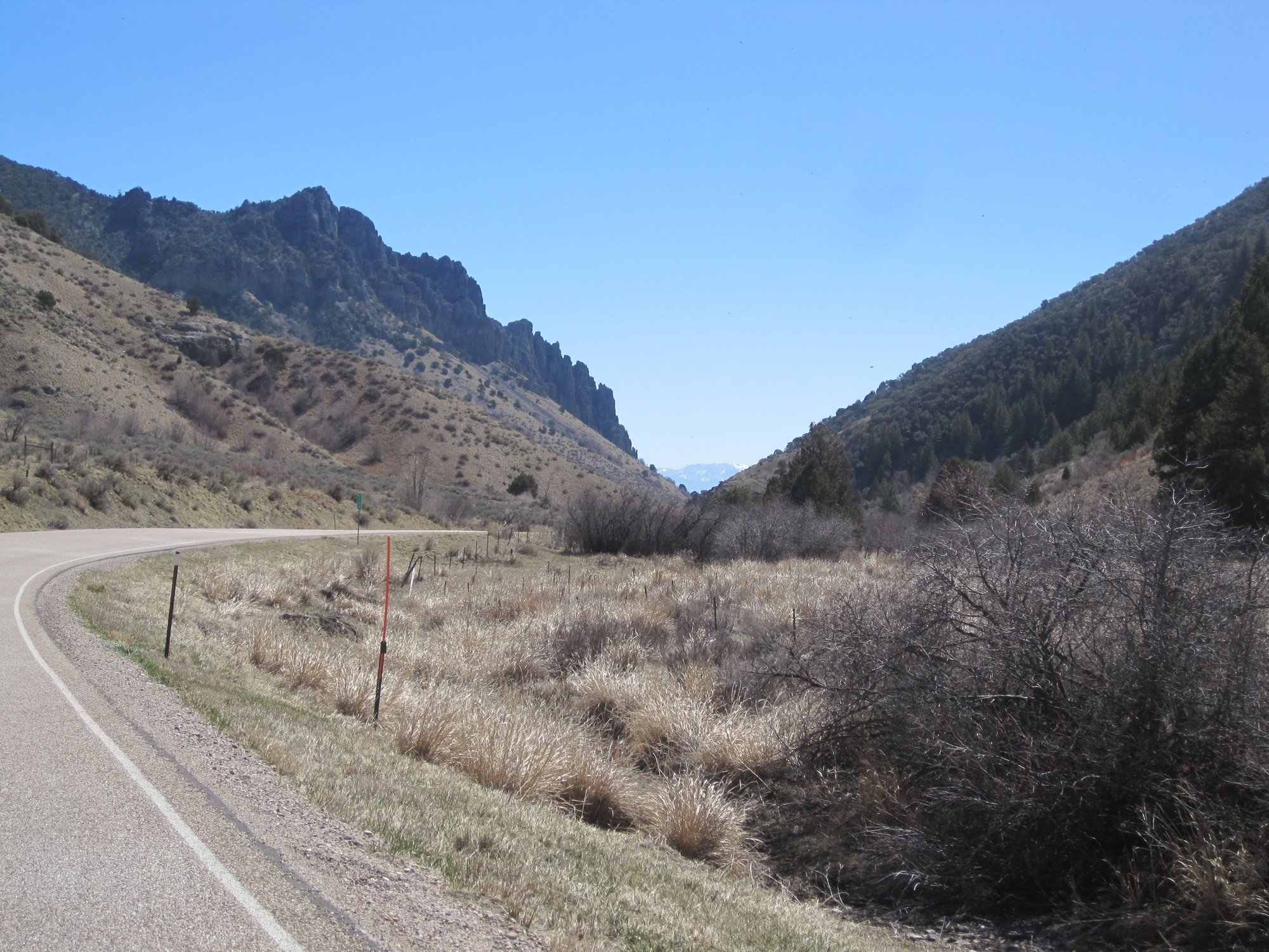 I'll be traveling behind the mountain range that you can barely see in the gap