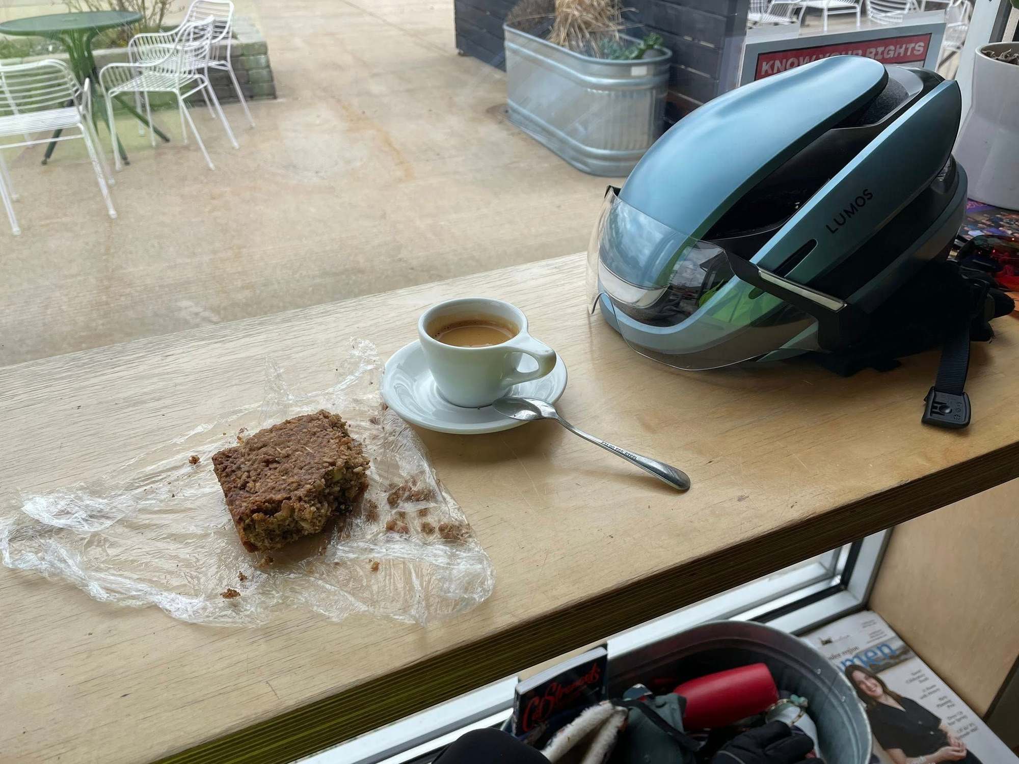 A local coffee shop was offering free espresso shots to Dairy Roubaix riders about 85 miles into the 112 mile route. I also had a homemade granola bar.