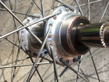 Laced 4X with butted spokes