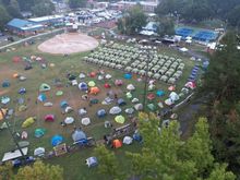 Aerial view of last night’s campsite