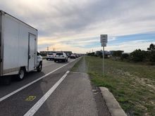 At some times of the day a bicycle is faster point-to-point. Westbound. 