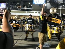 Steeler drink line admire the rabid fans 