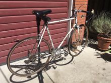 BEFORE-This was the parts donor bike. Significant rust in the chrome fork and stays led me to track down another PX-10 