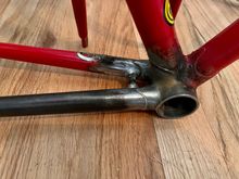 Mark's handiwork, replaced chain stay...