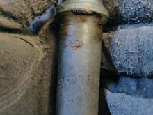 Stronglight BB spindle, M8? 118? 148? I can't decide how it reads. 115 mm long. 
