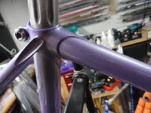 Standard fitment of tubes; size is 26.8mm which tells me the seat tube was installed upside down.