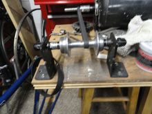 Hub is in the polishing fixture.  it is still rather dull in finish even though clean.