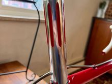 Super Record post, flutes painted red