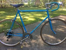 1972, all stock except derailleur and maybe cables