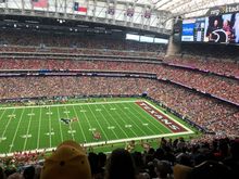 View from the stratosphere but was in the stadium. Birds Eye views of both offense and defense formations. 