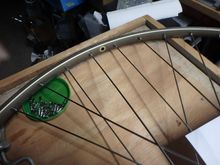 Note that our build method gives generous space for the valve and whatever chuck is used for airing up the tire.