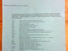 original Romana 300 spec sheet