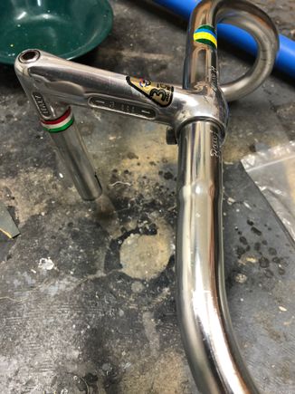 Original to the bike 3TTT Grand Prix stem (22.0) and bars...