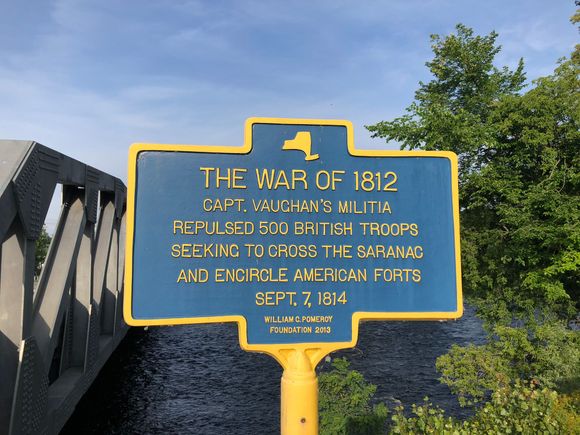 Today’s history lesson. Saranac River in the background 