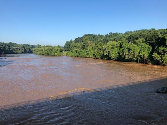 Last nights storm turned the river muddy.