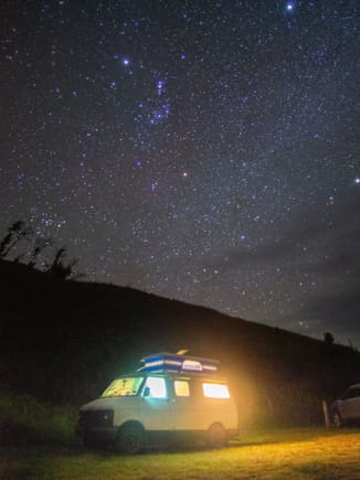 My campervan at night.