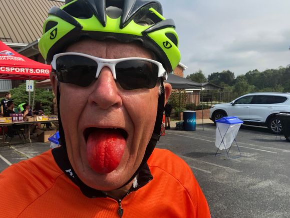 After a cherry sno cone at the last rest stop