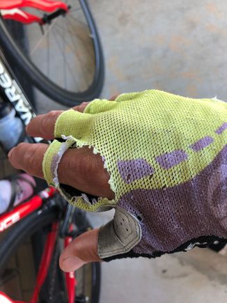 These gloves are broken in and super comfortable. It’s the same pair I used extensively on my coast to coast ride in 2016.