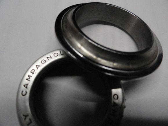 Crown race,  note the dimpling on the race where the bearings ride.