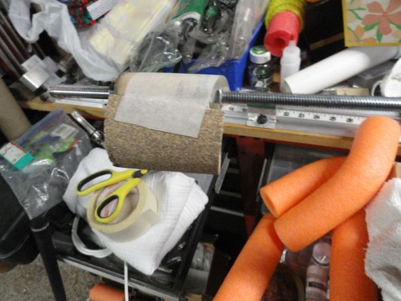 The paper is mounted with a piece of masking tape and the length of the paper determines the thickness of the reaming diameter.