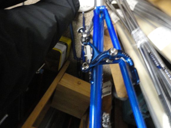 I think the blue anodized looks like a close match and I will go to the Kool Stop inventory to find a suitable pair of pads for the build.  