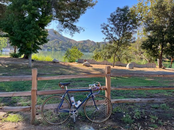 Malibu Lake in the background.
